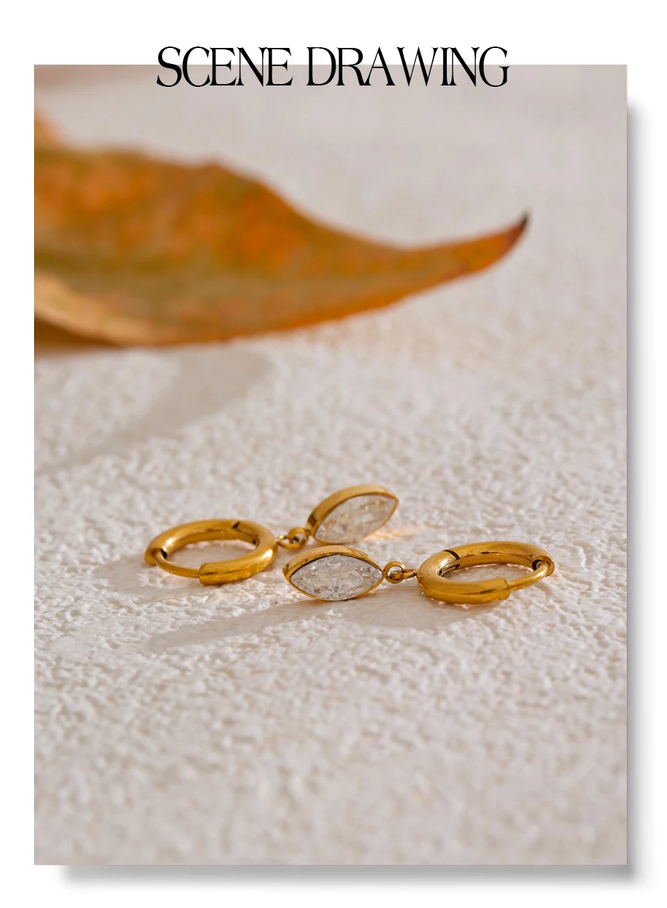 Crystal Drop Hoop Earrings