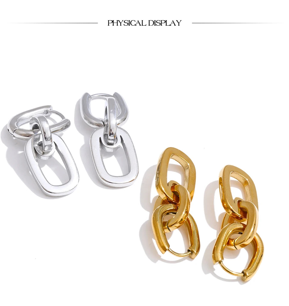 Modern Link Earrings