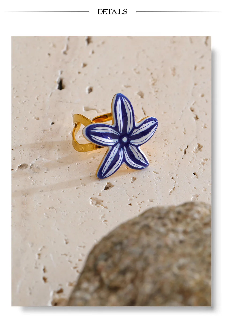 Blue Blossom Statement Ring