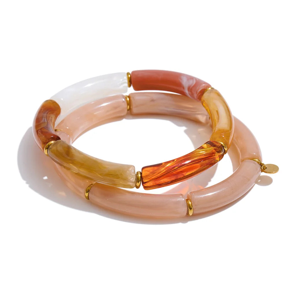 Acrylic & Gold Bangle