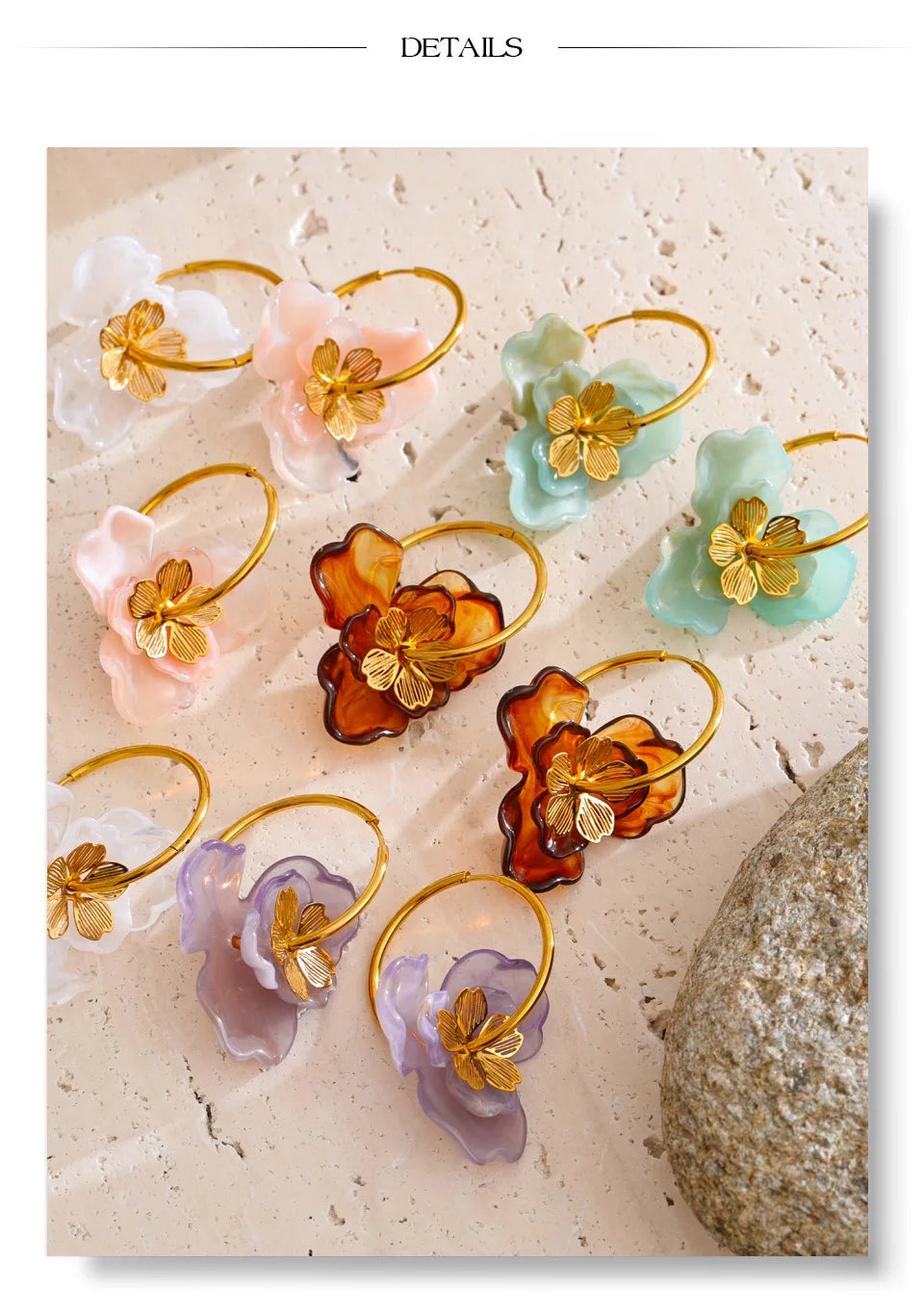 Amber Bloom Hoops
