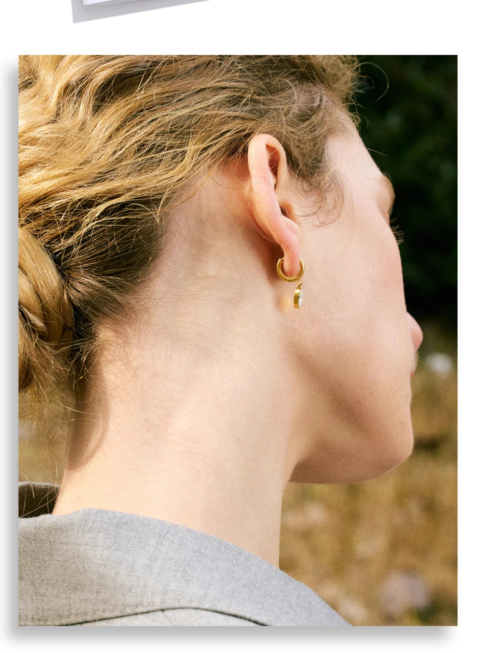 Crystal Drop Hoop Earrings