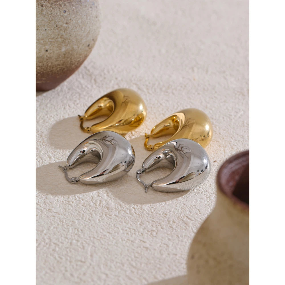 Sculptural Teardrop Hoops